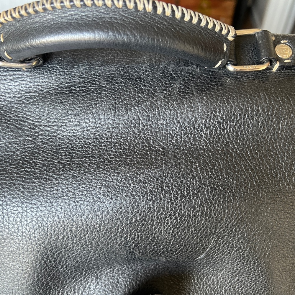 FENDI Black Leather Briefcase with Stitch Detail - Picture 5 of 13